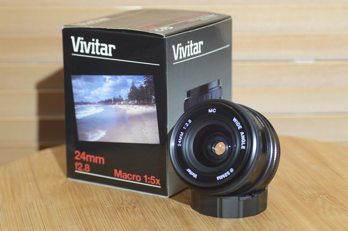 Boxed Vivitar 24mm f2.8 MC Canon FD Fit lens. Fantastic condition