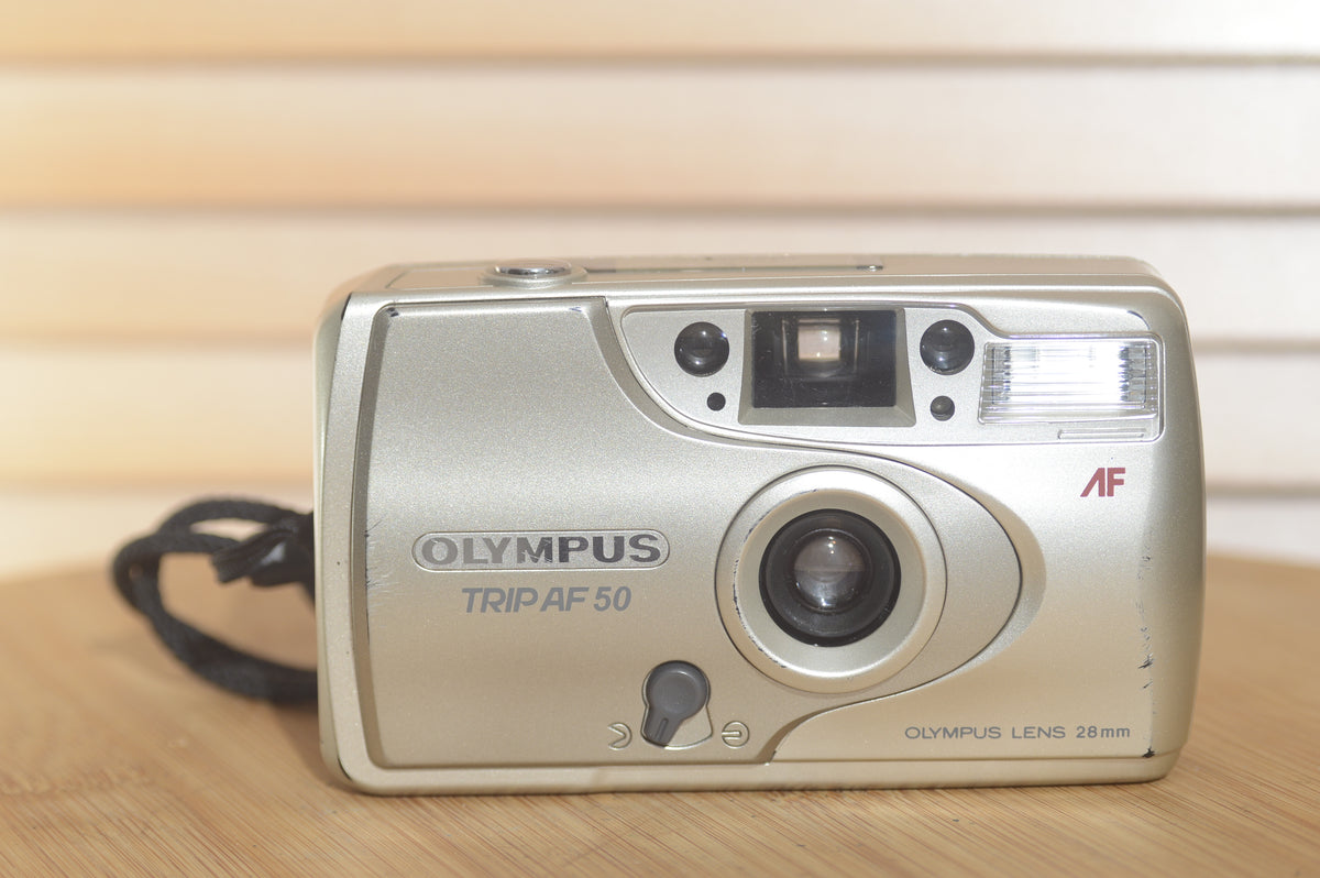Vintage Olympus Trip AF 50 35mm compact – Rewind