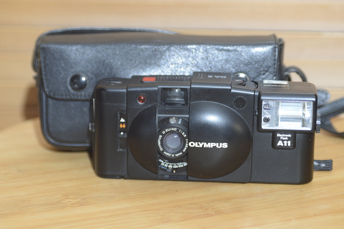 Vintage Olympus XA2 compact camera with A11 Flash, Instruction