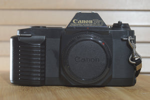 Fantastic Canon T50 camera. In lovely condition, feels just like a digital It couldn't be easier to get into 35mm film - RewindCameras quality vintage cameras, fully tested and serviced
