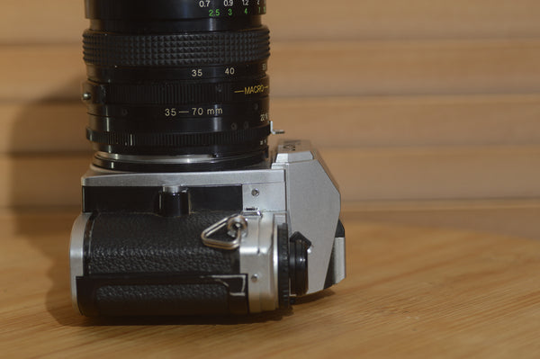 Vintage Nikon FG20 35mm SLR with Tefnon 35-70mm f2.5-3.5 Lens. - Rewind Cameras 