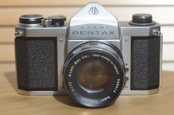 Asahi Pentax S1a 35mm camera with Super Takumar 55mm f2 A lovely example of super mechanical cameras - RewindCameras quality vintage cameras, fully tested and serviced