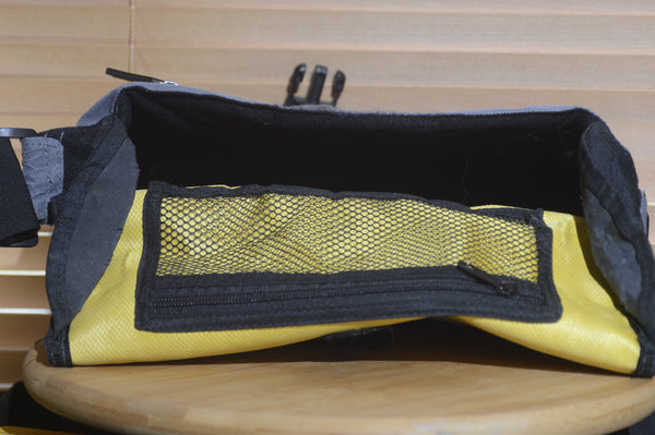 Vintage Nikon Black and Yellow Camera Bag Satchel with Shoulder Strap.