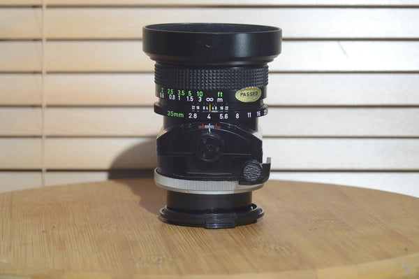 Very Rare tilt and shift 35mm TS SSC Vintage FD Fit f 2.8 fast wide angle