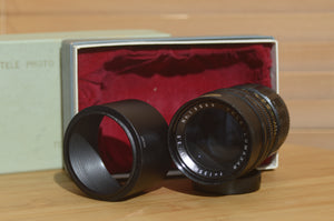 Rare Boxed M42 Tele-Lumaxar 135mm f3.5 Lens With Lens Hood. - Rewind Cameras 