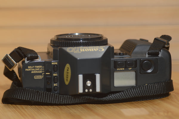 Vintage Canon T70 35mm SLR Camera. Fantastic starter camera, taking Canon FD lenses - Rewind Cameras 