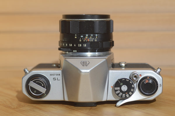 Asahi Pentax Spotmatic SL with Super Takumar 55mm f1.8. Fantastic condition. - Rewind Cameras 