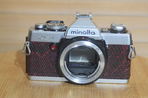 Minolta XG-1 camera with custom leatherette. Fantastic Starter Camera