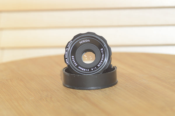 Vintage Nikon Nikkor 50mm f4 Enlarger Lens with retaining ring