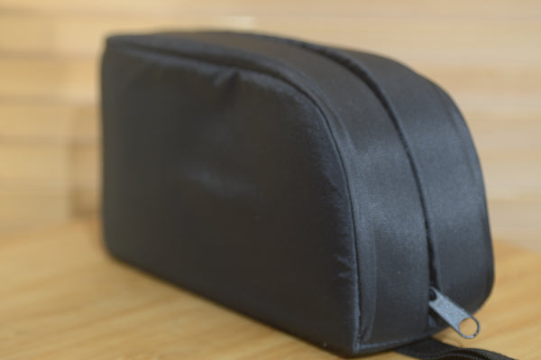 Vintage Black Padded Camera Pouch with Wrist Strap