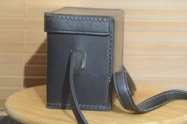 Vintage Black Leather Polaroid Case with strap.