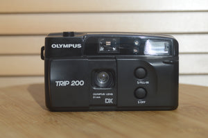 Vintage Olympus Trip 200 35mm compact camera with case. - RewindCameras quality vintage cameras, fully tested and serviced