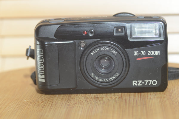 Vintage Ricoh RZ-770 35-70 Zoom 35mm Point and Shoot Camera. - RewindCameras quality vintage cameras, fully tested and serviced