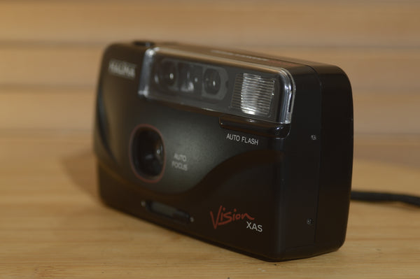 Halina Vision XAS Auto Focus 35mm point and shoot compact camera with Case. - Rewind Cameras 