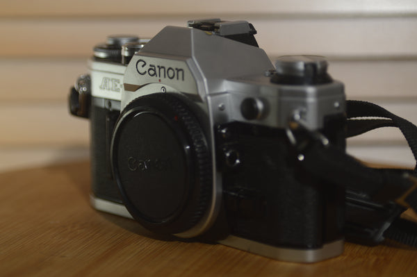 Canon AE1 35mm SLR Camera. Body Alone, with Strap. Why not add an FD lens? - Rewind Cameras 