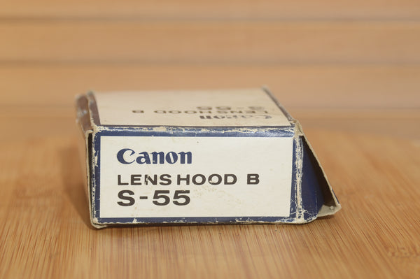 Vintage Canon Lens Hood BS-55 in original box for Canon FD Lenses