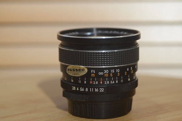Prinzflex Auto Reflex 28mm f2.8 M42 Wide Angle Lens. - RewindCameras quality vintage cameras, fully tested and serviced