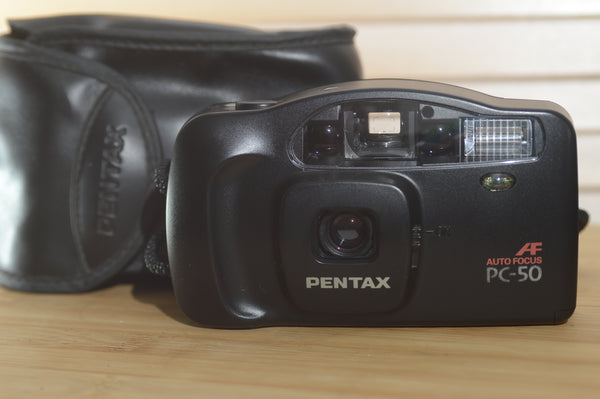 Pentax AF PC-50 35mm Compact Camera with Case. - RewindCameras quality vintage cameras, fully tested and serviced