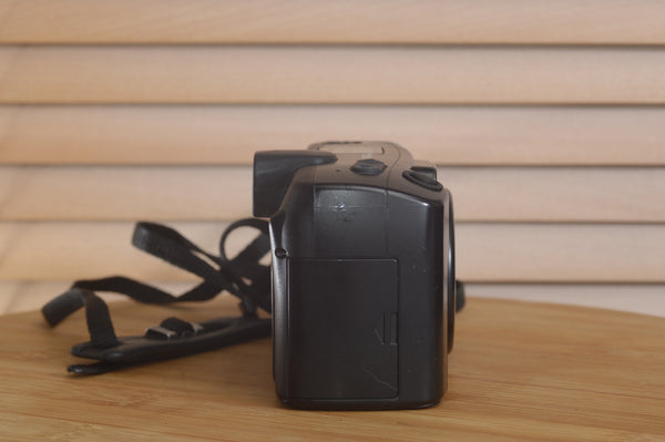 Boxed Rewind Cameras Pentax AZ200 35mm film camera in excellent condition, ready for photography use.