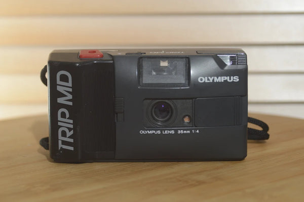 Vintage Olympus Trip MD Compact Camera.  Fantastic lens quality you would expect from Olympus - RewindCameras quality vintage cameras, fully tested and serviced