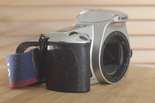 Beautiful Canon Eos 500N Camera body and Canon EOS Strap. Superb condition - RewindCameras quality vintage cameras, fully tested and serviced