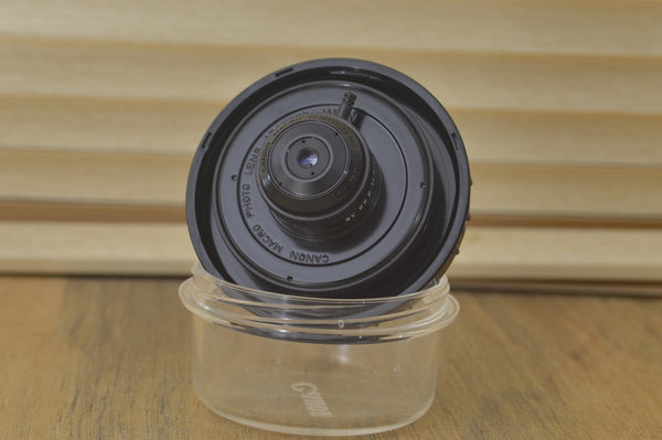 Mint Condition Canon Macro Photo 20mm f3.5 lens with case! Outstanding macro photography is achieved with this lens,you wont be disappointed - RewindCameras quality vintage cameras, fully tes