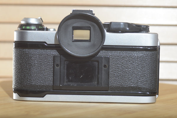 Canon AE1 P with Vivitar Wide Angle 28mm f2.8 FD lens. Beautiful example of a well looked after vintage camera. - RewindCameras quality vintage cameras, fully tested and serviced