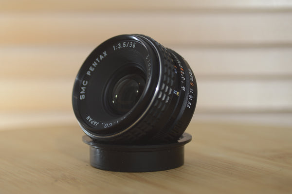 Gorgeous Pentax SMC 35mm f3.5 PK lens. This is a lovely wide angle lens in superb condition! - RewindCameras quality vintage cameras, fully tested and serviced
