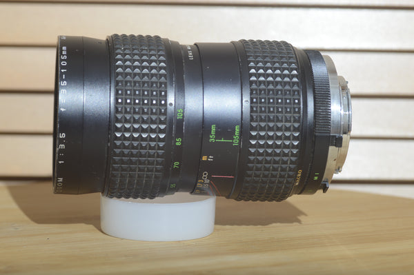 Makinon PK mount 35-105mm 3.5 lens  This is a beautiful all round lens . A stunning bit of glass - RewindCameras quality vintage cameras, fully tested and serviced