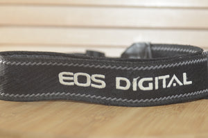 Black and Grey Canon EOS Digital strap. A lovely addition to your Canon set up. - RewindCameras quality vintage cameras, fully tested and serviced