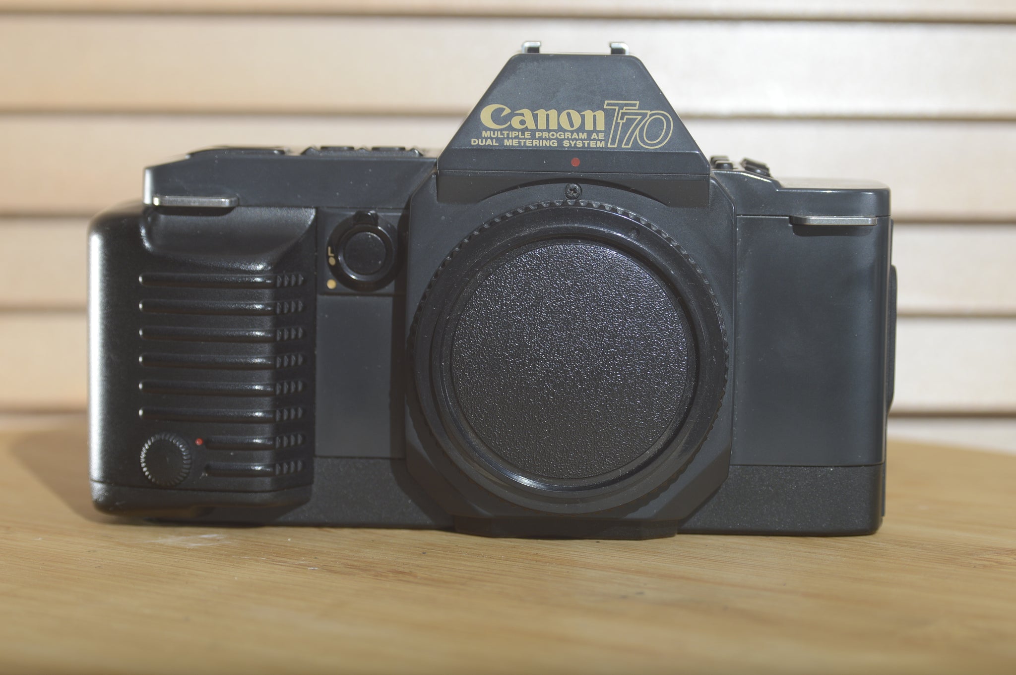 Canon T70 35mm SLR Camera. Brilliant condition. Great beginner camera - RewindCameras quality vintage cameras, fully tested and serviced