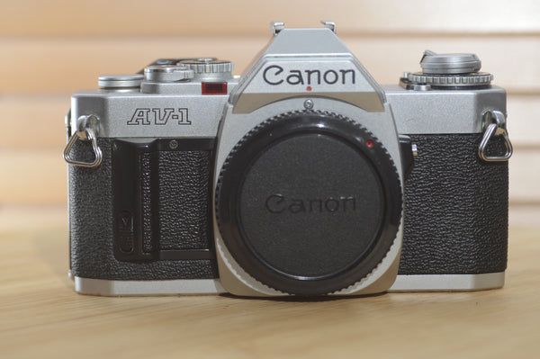 Iconic Canon AV1 (body only). Lovely condition. Great Beginner Camera. - RewindCameras quality vintage cameras, fully tested and serviced
