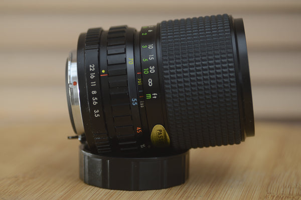 Prinzflex PK Fit 35-70mm f3.5-4.8 MC Auto Zoom lens. Great range and impressive optics. - RewindCameras quality vintage cameras, fully tested and serviced