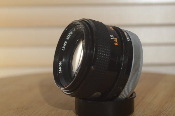 Vintage Canon FD 50mm f1.4 SSC lens. These are just fantastic prime lenses. - RewindCameras quality vintage cameras, fully tested and serviced