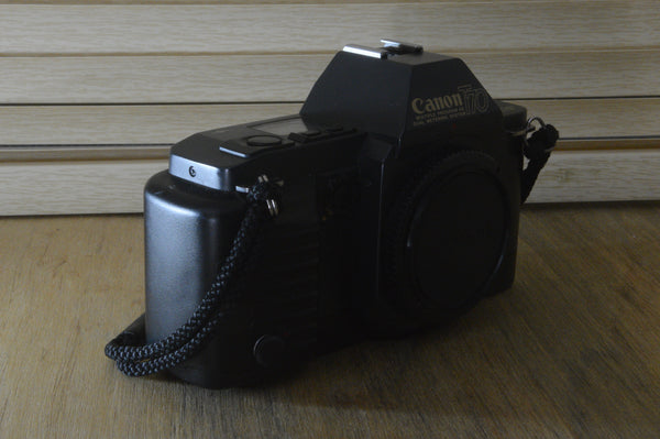 Beautiful Canon T70 35mm SLR Camera. lovely condition, cleaned and tested. feels just like a digital - It couldn't be easier! - RewindCameras quality vintage cameras, fully tested and service