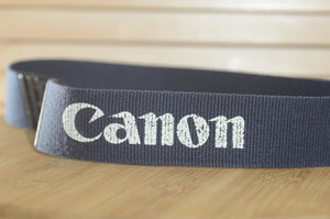 Blue Canon EOS Vintage strap. A lovely addition to your Canon set up. - RewindCameras quality vintage cameras, fully tested and serviced
