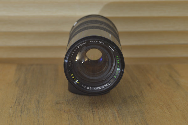 Stunning Tamron FD fit 85-210mm 1:4.5 Zoom lens in lovely hard leather case. A  lovely piece of glass, perfect for wildlife photography. - RewindCameras quality vintage cameras, fully tested 