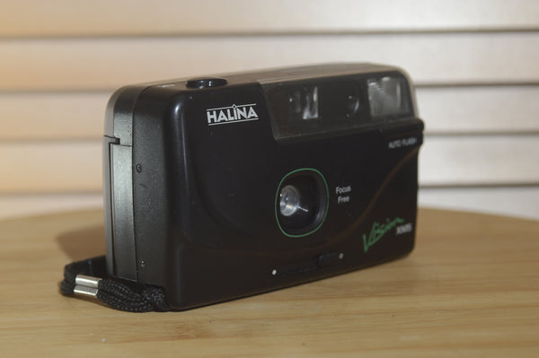 Halina Vision XMS Auto Flash 35mm point and shoot compact camera. - RewindCameras quality vintage cameras, fully tested and serviced