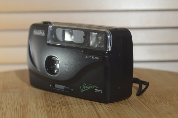 Halina Vision XMS Auto Flash 35mm point and shoot compact camera. - RewindCameras quality vintage cameras, fully tested and serviced
