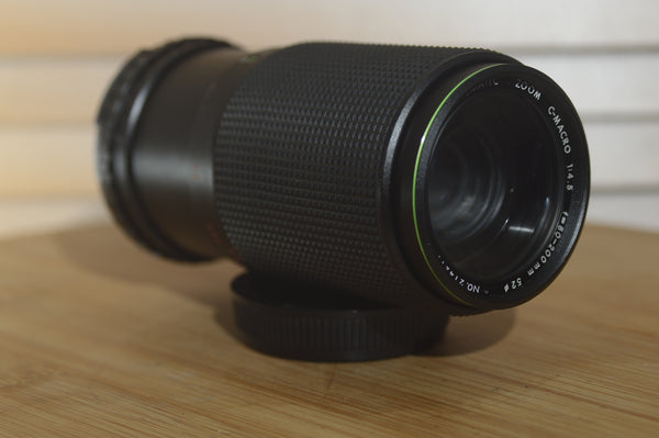 Hanimex Vintage OM Fit 80-200 f4.5 lens. Great condition perfect for portrait through to wildlife or candid shots. - RewindCameras quality vintage cameras, fully tested and serviced