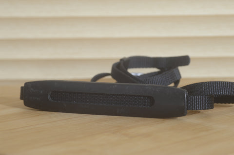 Black Canon Camera Strap. A lovely addition to your vintage Canon set up. - RewindCameras quality vintage cameras, fully tested and serviced