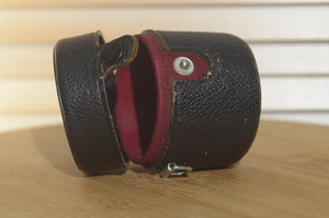 Superb Hard Leather Lens Case. Perfect for protecting your Vintage lenses. Pair it with a standard lens - RewindCameras quality vintage cameras, fully tested and serviced