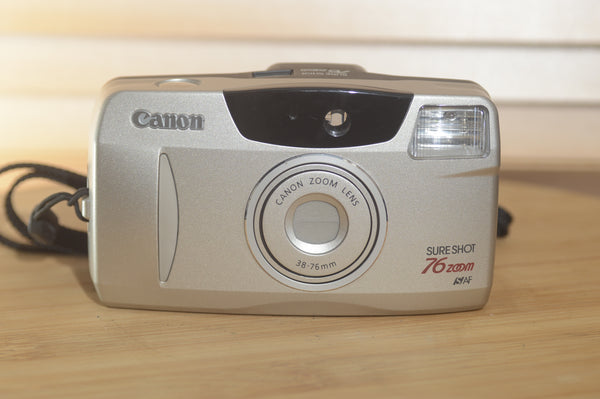 Canon Sure Shot 76 Zoom Compact Camera With Canon Case. Perfect compact camera - RewindCameras quality vintage cameras, fully tested and serviced