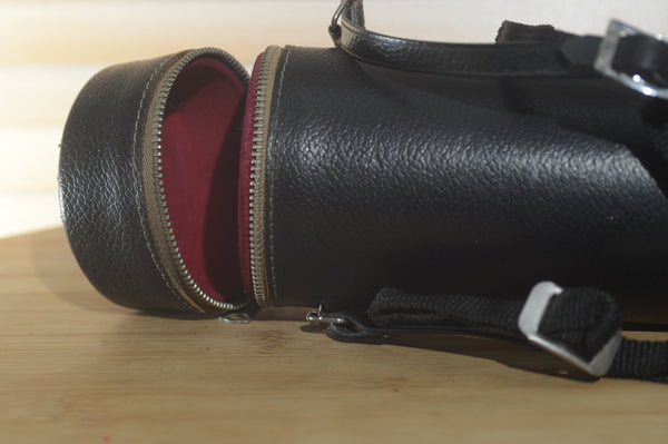 Fantastic Soligor Hard Leather Lens Case. Perfect for protecting your Vintage lenses. Pair it with a Zoom Lens. - RewindCameras quality vintage cameras, fully tested and serviced