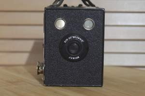 Retro Kodak Six-20 Brownie Junior. A great piece of film history. Perfect as studio prop or a beautifully ornament. - RewindCameras quality vintage cameras, fully tested and serviced