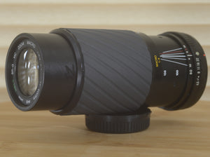 Sirius FD fit 80-200mm f4.5-5.6 MC Macro Zoom lens. A lovely piece of glass, perfect for wildlife photography. Add to your Vintage Canon kit - RewindCameras quality vintage cameras, fully tes