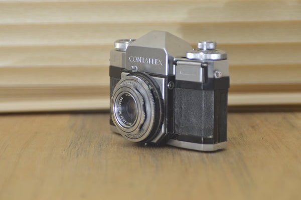 Gorgeous Contaflex Zeiss Ikon 35mm SLR camera. A step back in time, what a fantastic 50's camera! Great as a prop or as a collectors item. - RewindCameras quality vintage cameras, fully teste