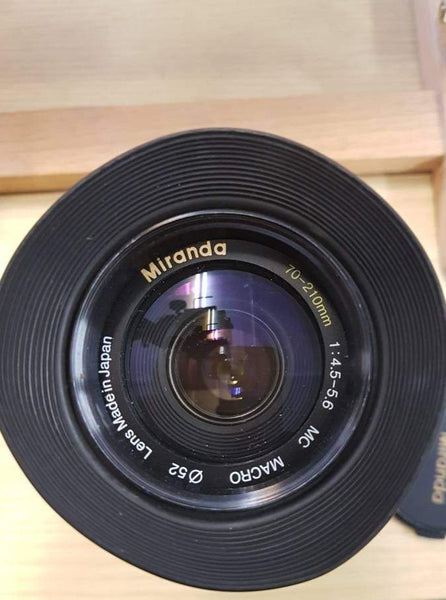 Miranda 70-210 Canon FD fit zoom lens. Lovely light and bright vintage lens with a really useful range. This is perfect Canon A series. - RewindCameras quality vintage cameras, fully tested a