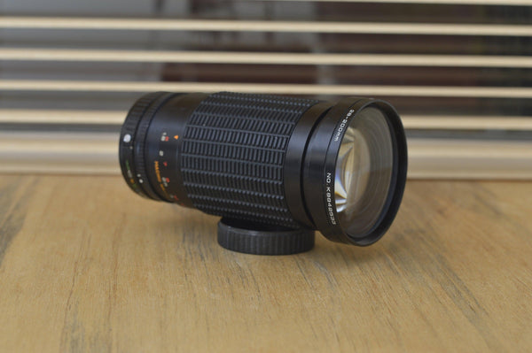 Gorgeous Sirius MC Auto Zoom 28-200mm f4-5.6 FD lens.  lovely macro setting, perfect for wildlife photography. Cleaned and fully tested. - RewindCameras quality vintage cameras, fully tested 
