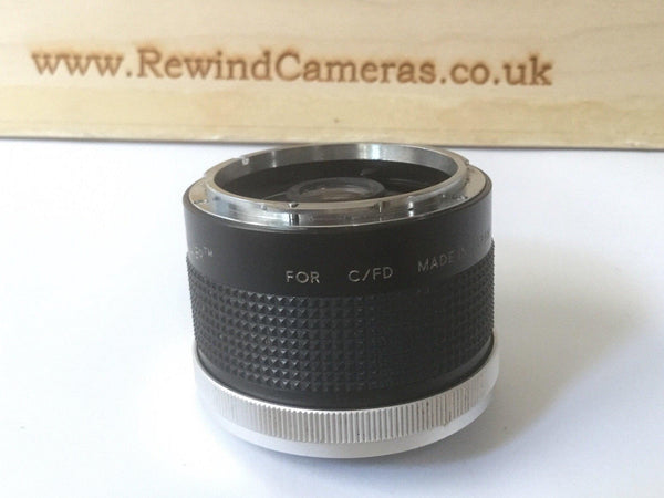 Vivitar MC 75-205mm Teleconverter. Double your focal length. Sharp optics, fully working.  These are fantastic little bits of kit ! - RewindCameras quality vintage cameras, fully tested and s